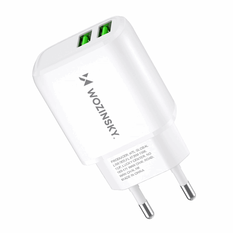 Wozinsky Wozinsky Väggladdare CUWCW 2.4A 2 x USB-A - Vit