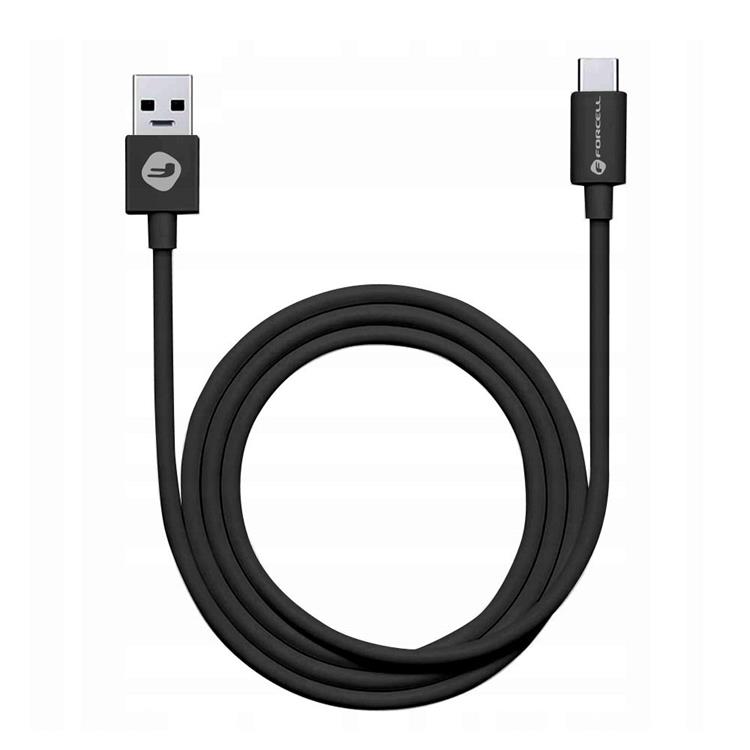 Forcell Forcell USB-A till USB-C Kabel 1m 2.0 2.1A C319 TUBE - Svart
