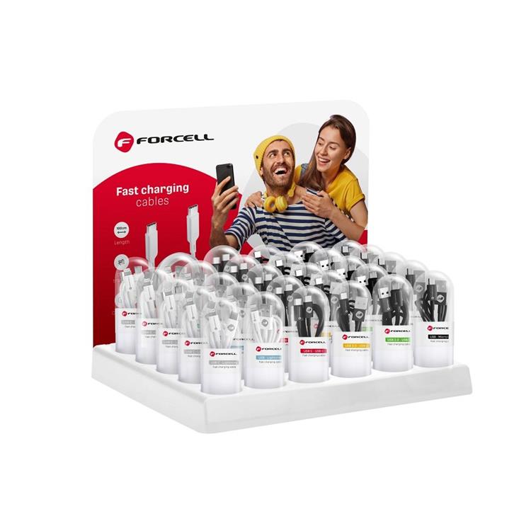 Forcell Forcell USB-C till USB-C Kabel 1m PD 48W C293 TUBE - Svart