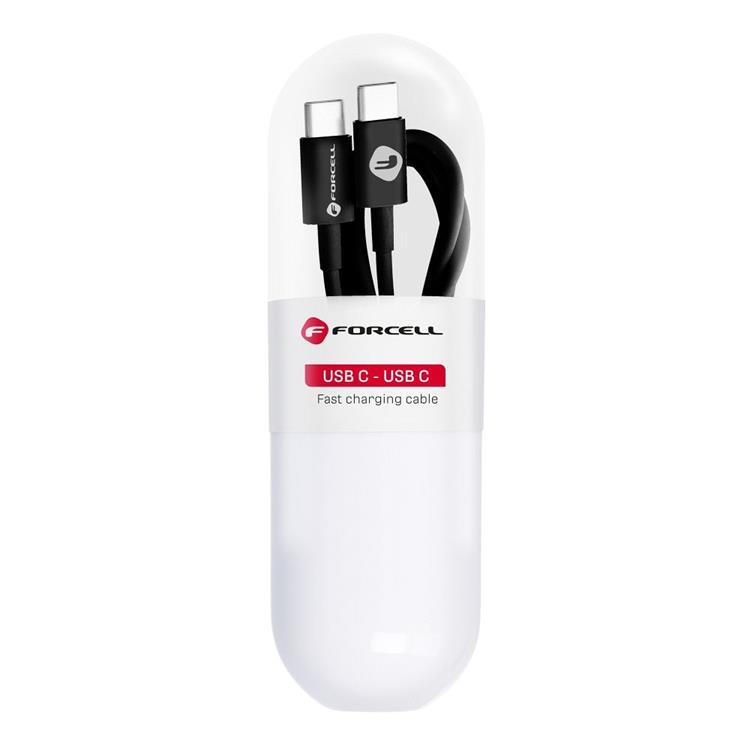 Forcell Forcell USB-C till USB-C Kabel 1m PD 48W C293 TUBE - Svart