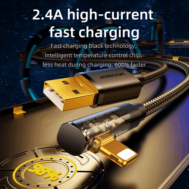 Joyroom Joyroom Angled USB-A till Lightning kabel 1.2m - Blå