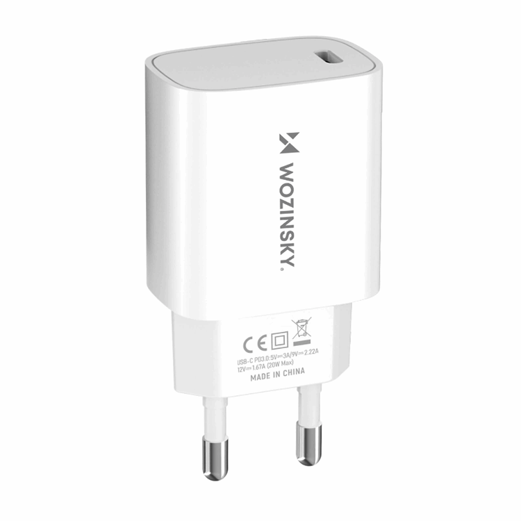 Wozinsky Snabb Väggladdare 20W USB-C - Vit