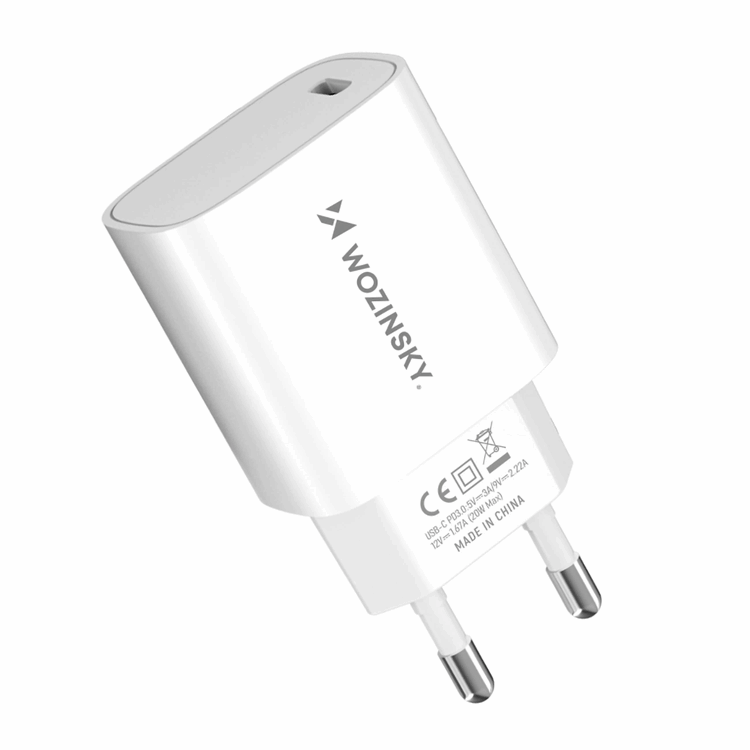 Wozinsky Snabb Väggladdare 20W USB-C - Vit