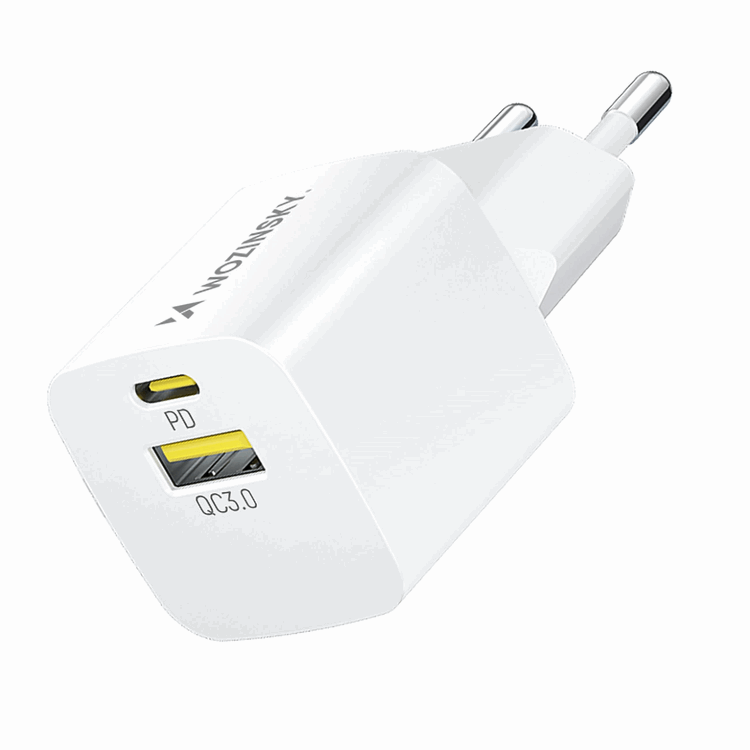 Wozinsky Wozinsky Väggladdare GaN USB-A/USB-C 33W - Vit