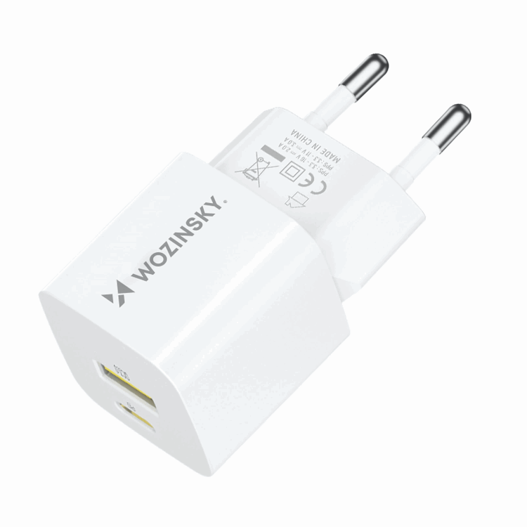 Wozinsky Wozinsky Väggladdare GaN USB-A/USB-C 33W - Vit