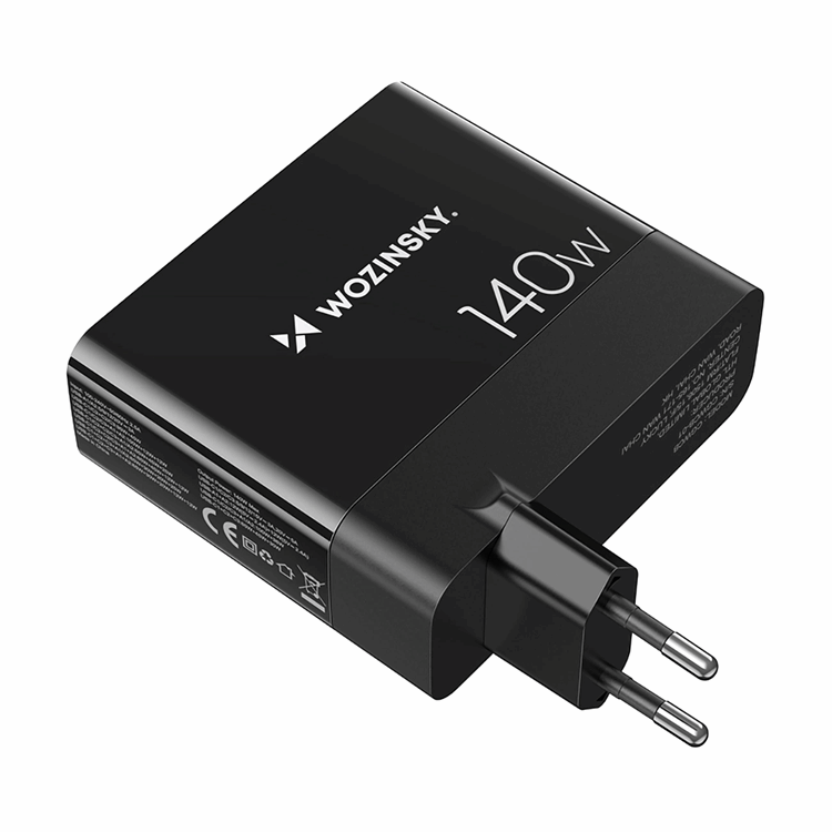 Wozinsky Wozinsky Väggladdare 140W GaN 3 x USB-C/2 x USB-A - Svart