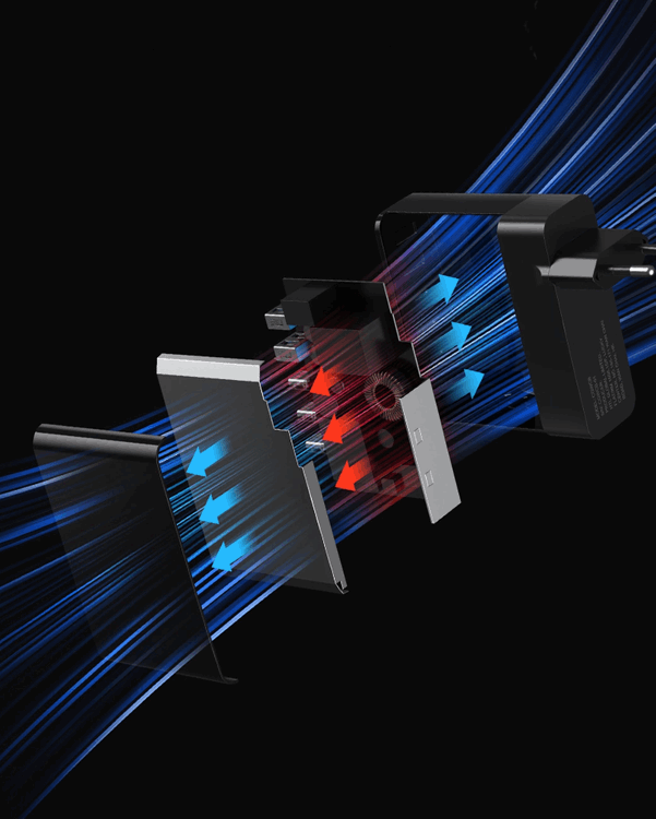 Wozinsky Wozinsky Väggladdare 140W GaN 3 x USB-C/2 x USB-A - Svart