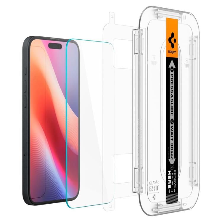 Spigen [2-Pack] Spigen iPhone 16/15 Härdat Glas Skärmskydd 'EZ' Fit