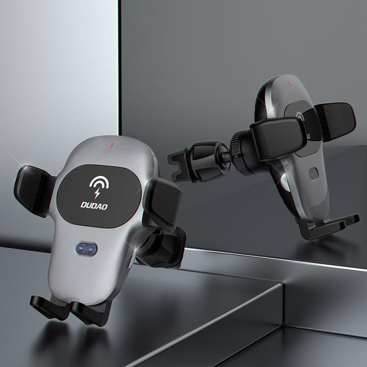 Dudao Dudao Bilhållare Med Inbyggd Qi Trådlös Laddare 15W - Grå