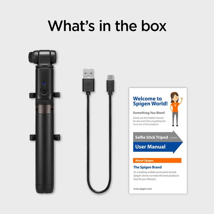 Spigen Spigen Trådlös Selfie Stick Tripod - Svart