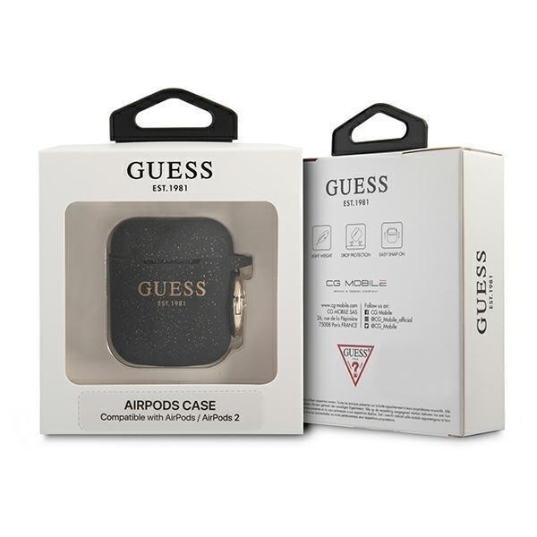Guess Guess Silicone Glitter Skal AirPods - Svart