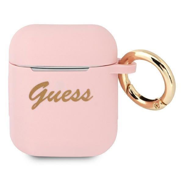 Guess Guess Silicone Vintage Script Skal AirPods - Rosa