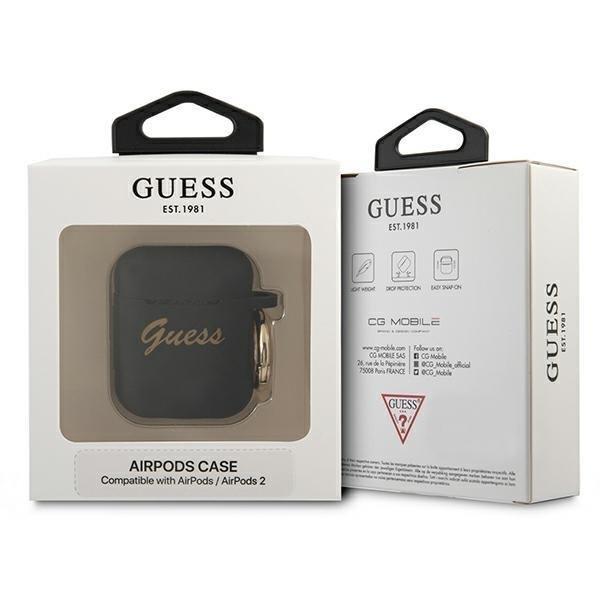 Guess Guess Silicone Vintage Script Skal AirPods - Svart