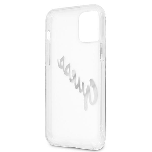 Guess Guess Vintage Script Silver Skal iPhone 12 Pro Max - Transparent