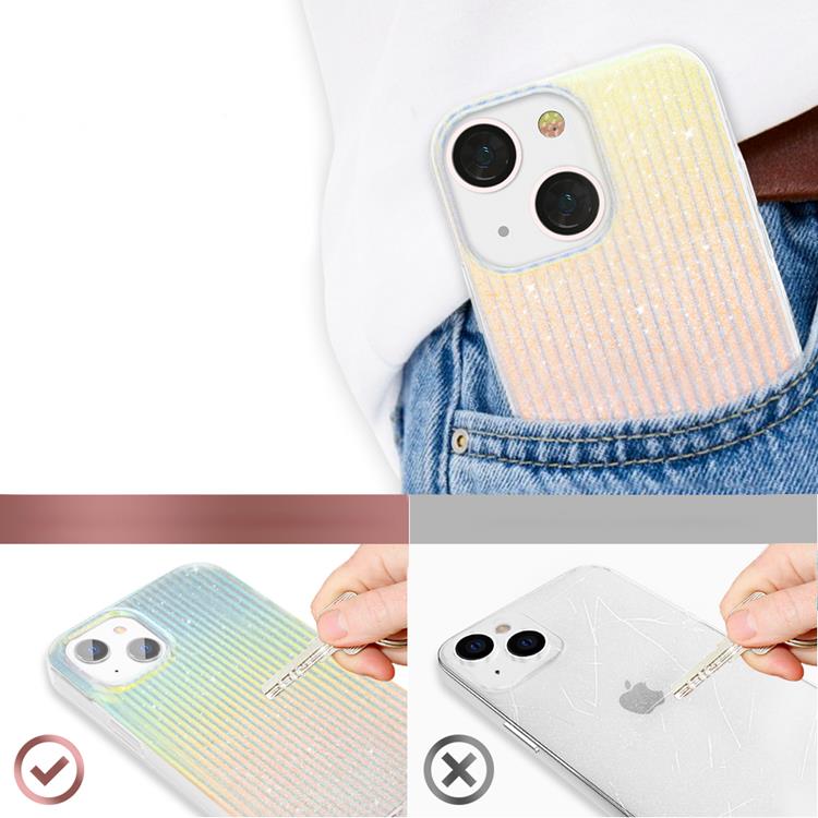 Kingxbar Kingxbar Clouds Travel Series Skal iPhone 13 Pro - Blå / Orange