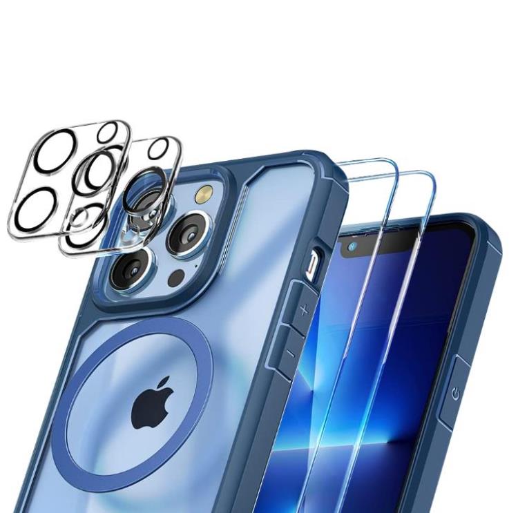 Boom of Sweden [6in1] Boom iPhone 13 Pro Skal - Kameralinsskydd - Härdat Glas - MagSafe Ring