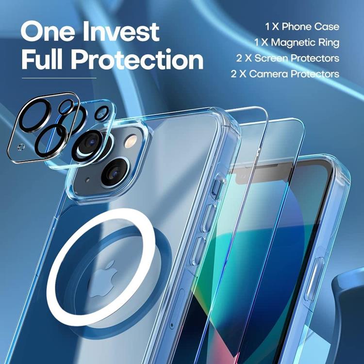 UTGATT1 [6in1] Boom iPhone 13 Skal - Linsskydd - Härdat Glas - MagSafe Ring