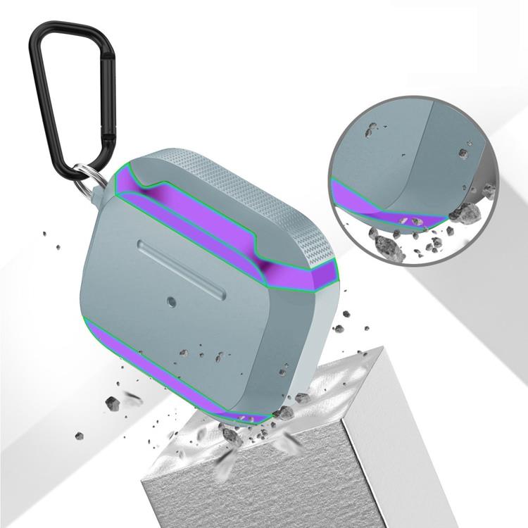 OEM AirPods Pro 2 Skal Aluminium TPU - Grå/Rosa