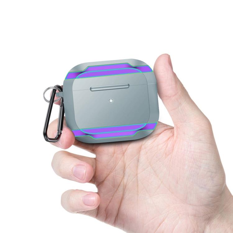 OEM AirPods Pro 2 Skal Aluminium TPU - Grå/Rosa