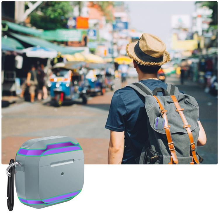 OEM AirPods Pro 2 Skal Aluminium TPU - Grå/Rosa