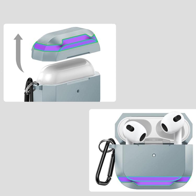 OEM AirPods Pro 2 Skal Aluminium TPU - Grå/Rosa