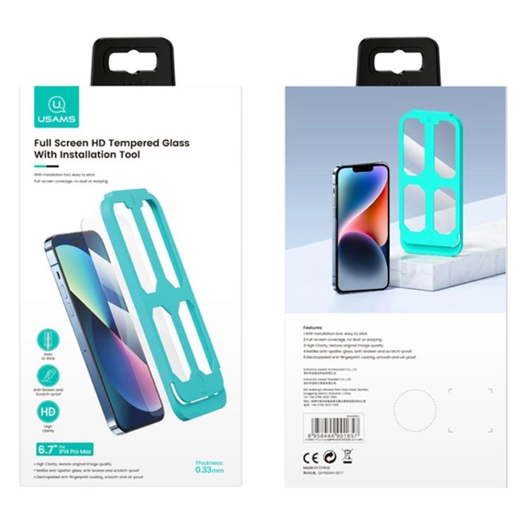 USAMS USAMS iPhone 14 Plus Härdat Glas Skärmskydd US-BH805 Full Glue HD - Clear