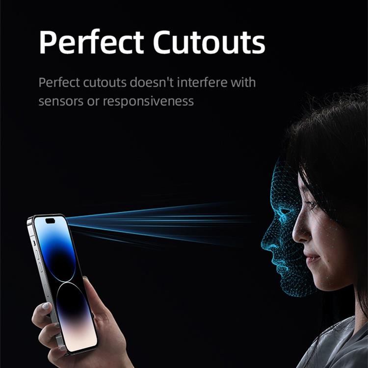 USAMS USAMS iPhone 14 Pro Max Härdat Glas Skärmskydd US-BH806 Full Glue HD