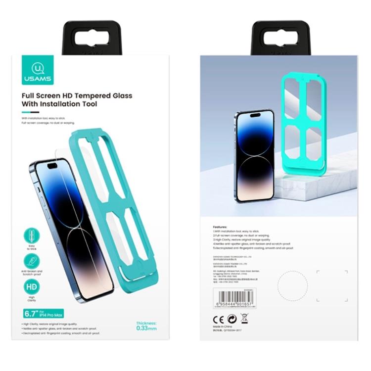 USAMS USAMS iPhone 14 Pro Max Härdat Glas Skärmskydd US-BH806 Full Glue HD