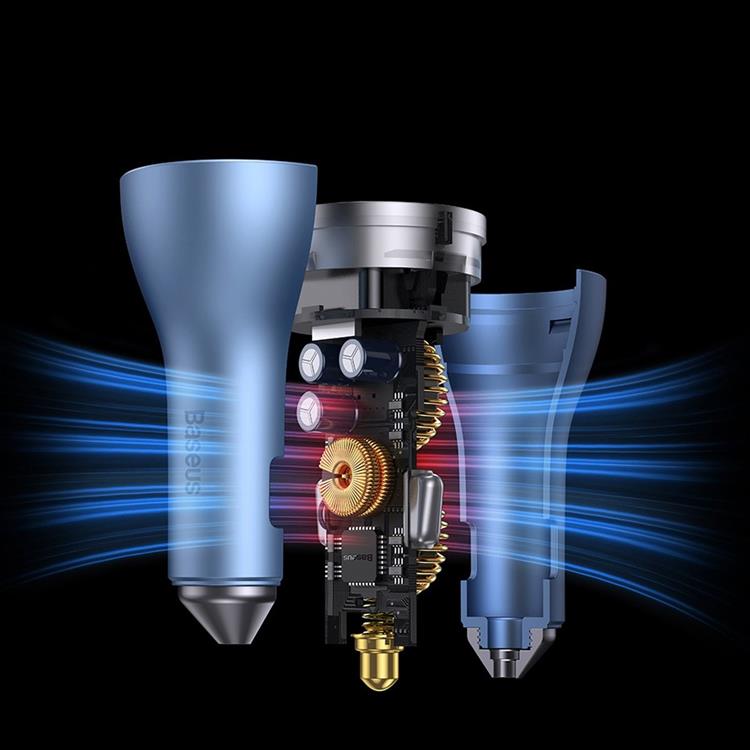 BASEUS Baseus Golden Contactor Pro USB-A Billaddare + 2x USB-C 65W - Svart