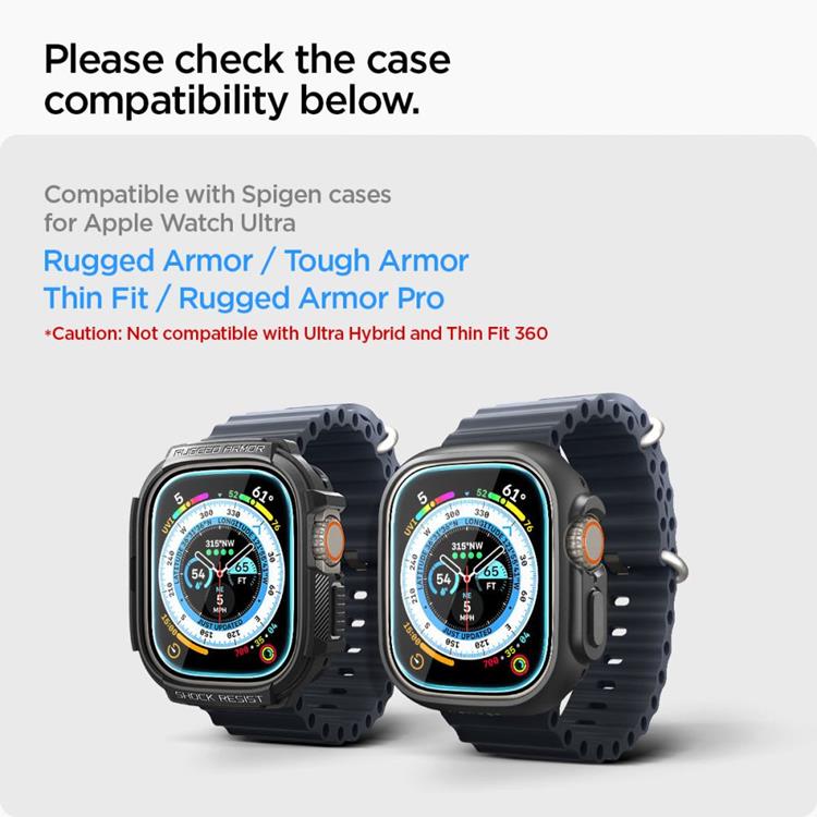 Spigen Spigen [2-Pack] Apple Watch Ultra 1/2 (49mm) Härdat Glas Skärmskydd