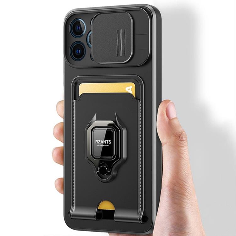 Rzants Rzants iPhone 14 Plus Skal Ring Korthållare - Svart