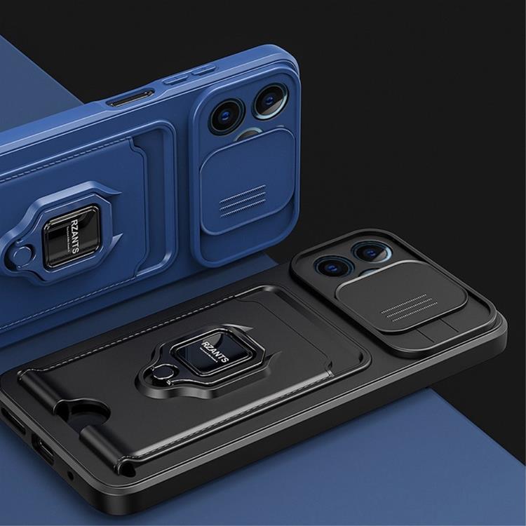 Rzants Rzants iPhone 14 Pro Skal Ring Korthållare - Blå