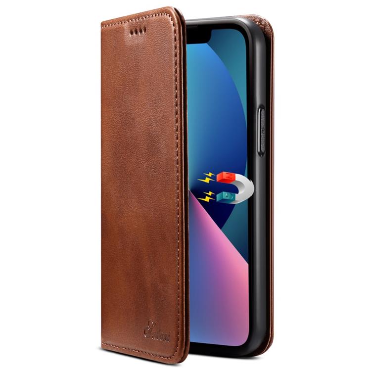 SUTENI SUTENI iPhone 14 Plus Plånboksfodral Magnetic Kickstand - Brun