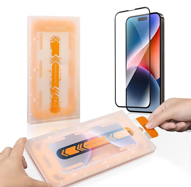 OEM Auto Dust Removal iPhone 14 Plus Härdat Glas Skärmskydd