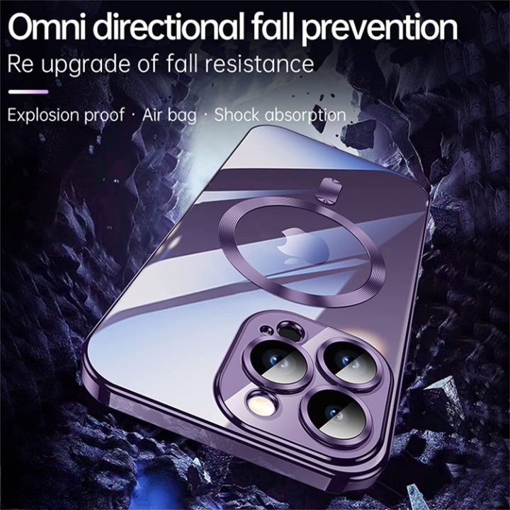 A-One Brand Electroplating Magsafe Skal iPhone 14 - Lila