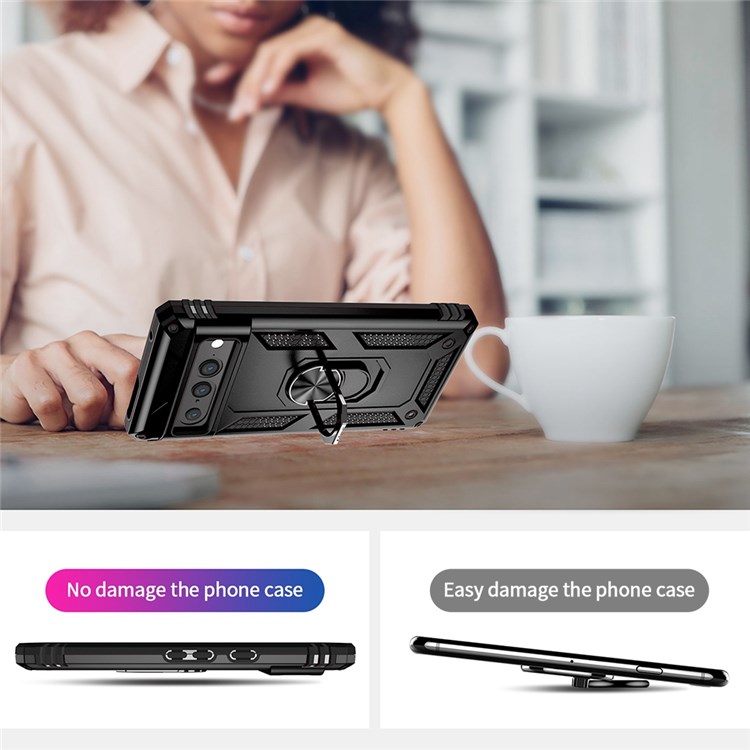 OEM Google Pixel 7 Pro Skal Ringhållare Kickstand - Svart