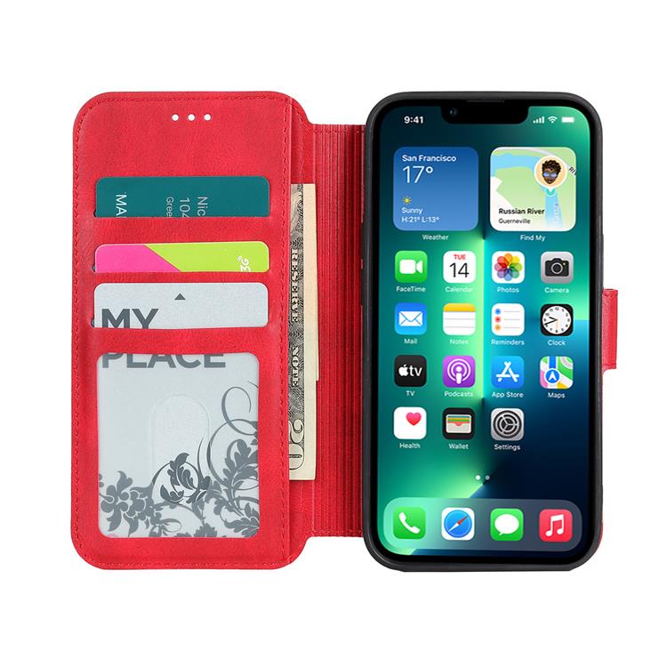 Boom of Sweden BOOM iPhone 14 Pro Plånboksfodral Calfskin - Röd