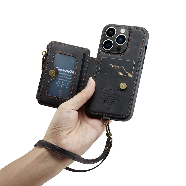 Caseme CASEME iPhone 14 Pro Max Plånboksfodral C20 Zipper Kickstand - Svart