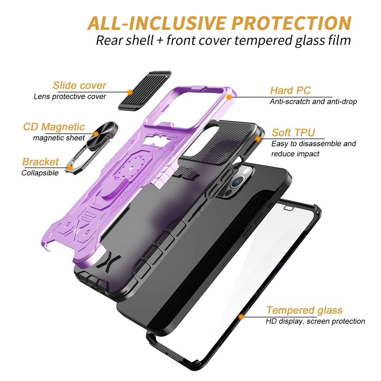 OEM iPhone 14 Pro Skal Ringhållare Kickstand - Lila