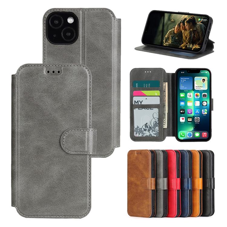 Boom of Sweden BOOM iPhone 14 Plus Plånboksfodral Calfskin - Grå