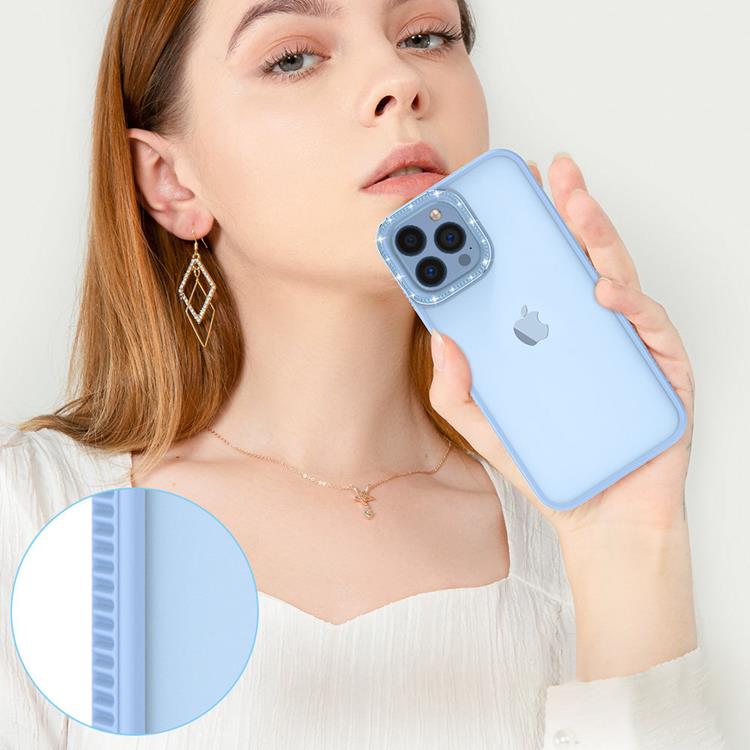 Kingxbar Kingxbar iPhone 13 Pro Skal Sparkles med Crystals - Blå