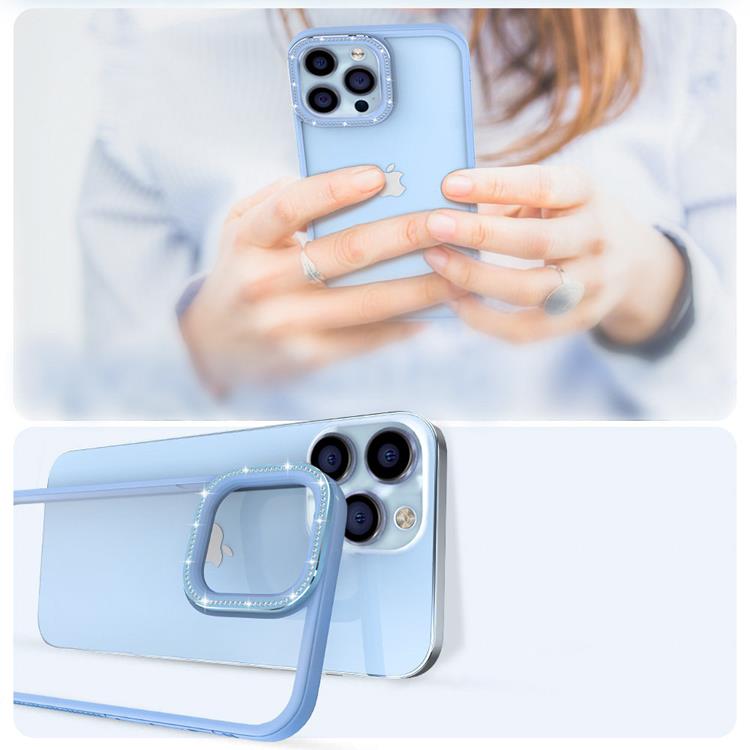 Kingxbar Kingxbar iPhone 13 Pro Skal Sparkles med Crystals - Blå