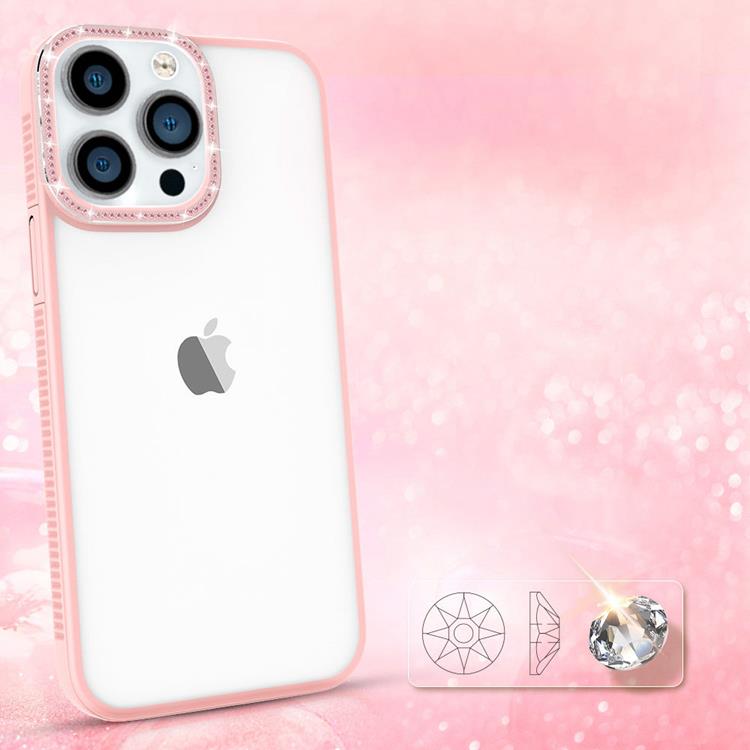 Kingxbar Kingxbar iPhone 13 Pro Skal Sparkles med Crystals - Rosa