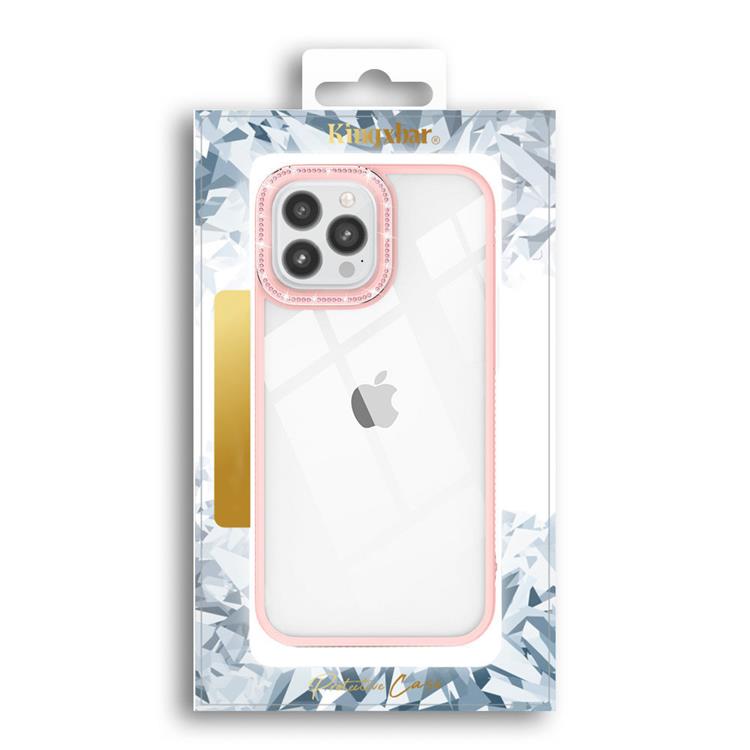 Kingxbar Kingxbar iPhone 13 Pro Skal Sparkles med Crystals - Rosa