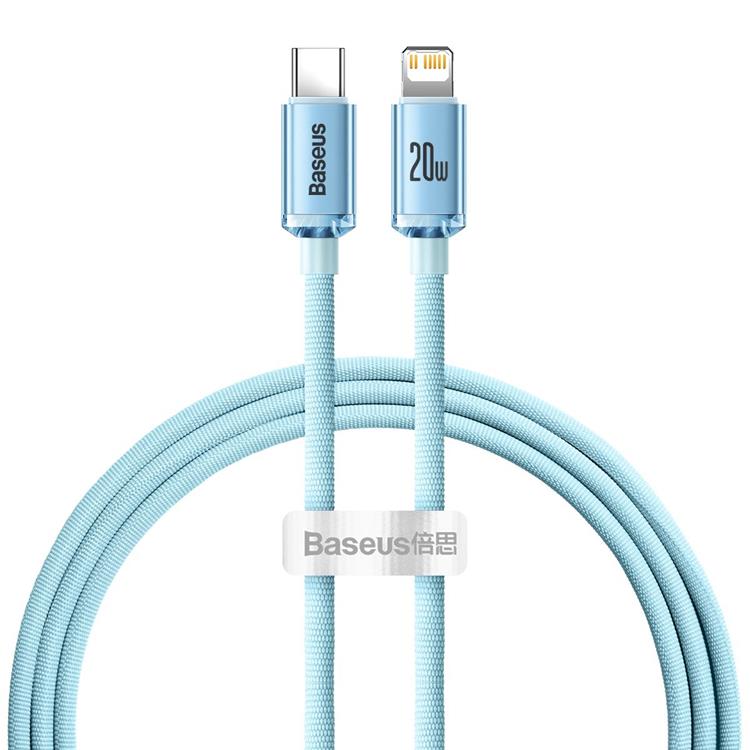 BASEUS Baseus Crystal Shine USB-C till Lightning kabel 20W 1.2m - Blå