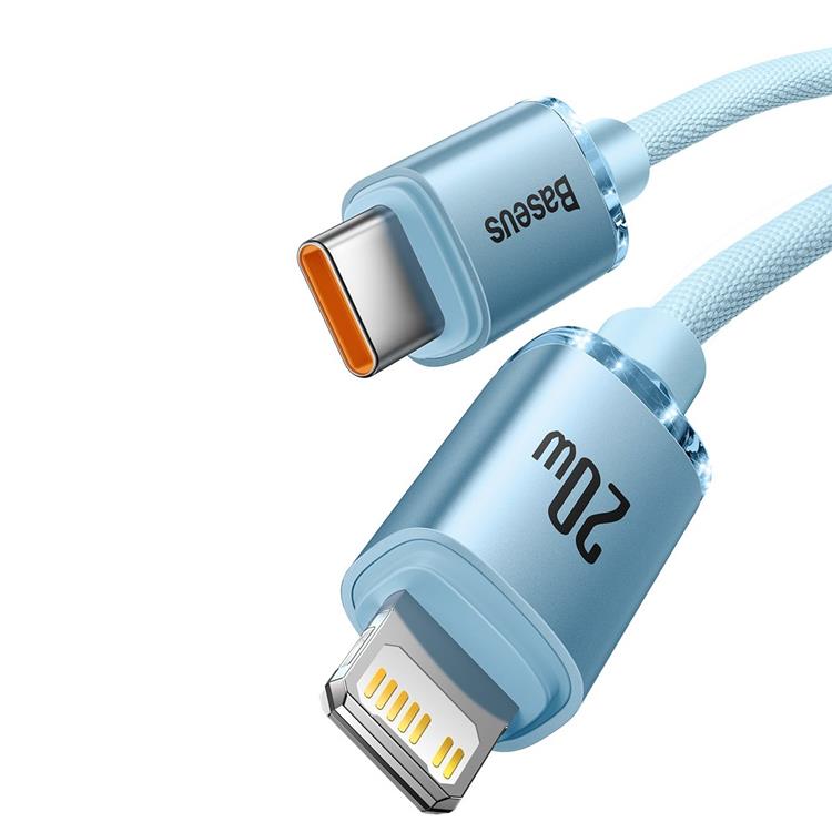BASEUS Baseus Crystal Shine USB-C till Lightning kabel 20W 1.2m - Blå