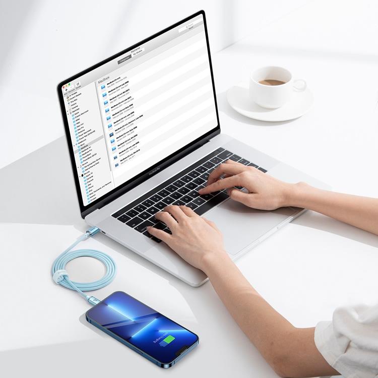 BASEUS Baseus Crystal Shine USB-C till Lightning kabel 20W 1.2m - Blå