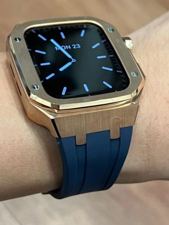 OEM Apple Watch 4/5/6/SE (44mm) Luxury Band Armor Stainless Steel - Guld/Grå