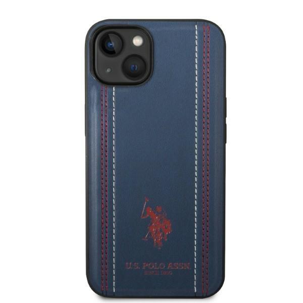US Polo US Polo iPhone 14 Plus Skal Lädersöm - Marinblå