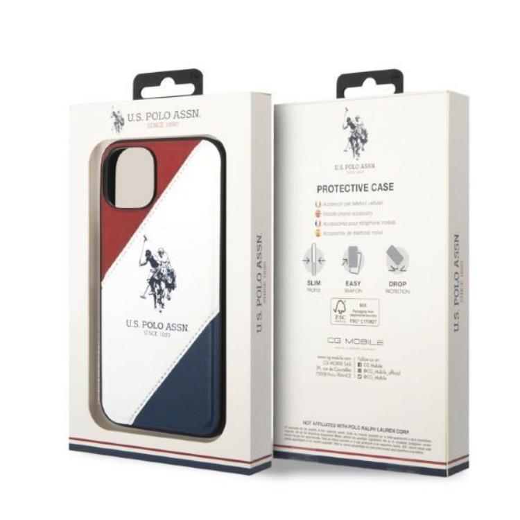 US Polo US Polo iPhone 14 Plus Skal Tricolor Embossed - Vit